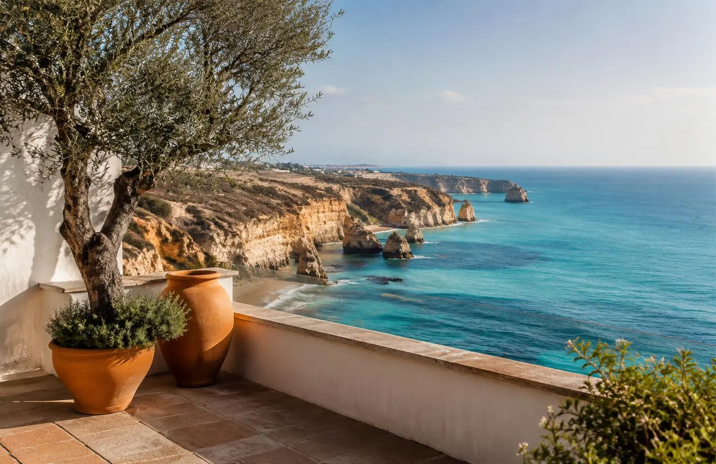 Algarve coastline seen from a villa terrace